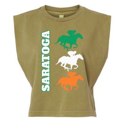 Saratoga Springs Upstate New York Horse Racing Garment-Dyed Women's Muscle Tee