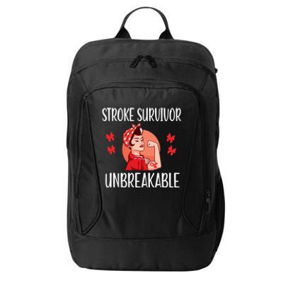 Stroke Survivor Unbreakable Red Ribbon Stroke Warrior Gift City Backpack