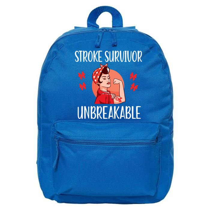 Stroke Survivor Unbreakable Red Ribbon Stroke Warrior Gift 16 in Basic Backpack