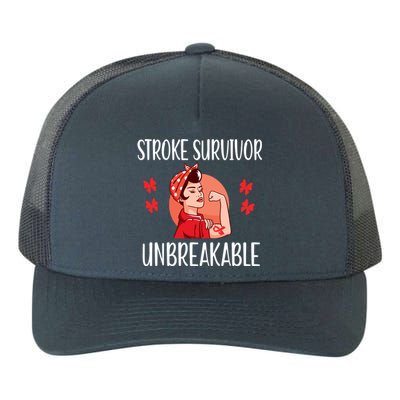 Stroke Survivor Unbreakable Red Ribbon Stroke Warrior Gift Yupoong Adult 5-Panel Trucker Hat