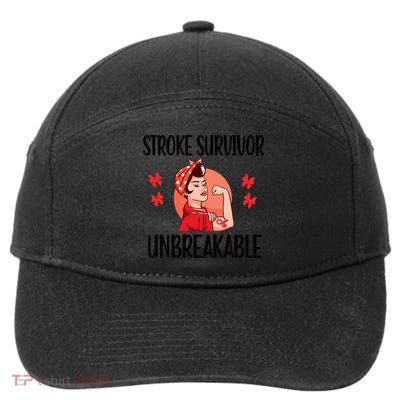 Stroke Survivor Unbreakable Stroke Warrior Gift 7-Panel Snapback Hat