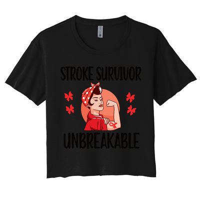 Stroke Survivor Unbreakable Stroke Warrior Gift Crop Top