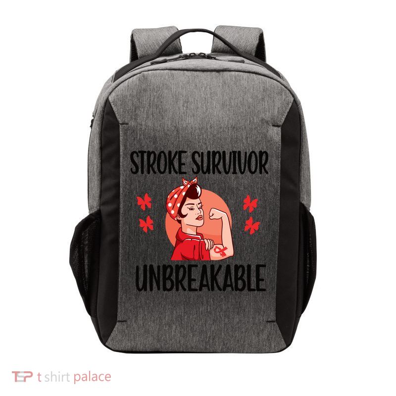 Stroke Survivor Unbreakable Stroke Warrior Gift Vector Backpack