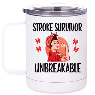 Stroke Survivor Unbreakable Stroke Warrior Gift 12 oz Stainless Steel Tumbler Cup