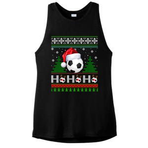 Santa Soccer Ugly Christmas Soccer Xmas Gift Ladies PosiCharge Tri-Blend Wicking Tank