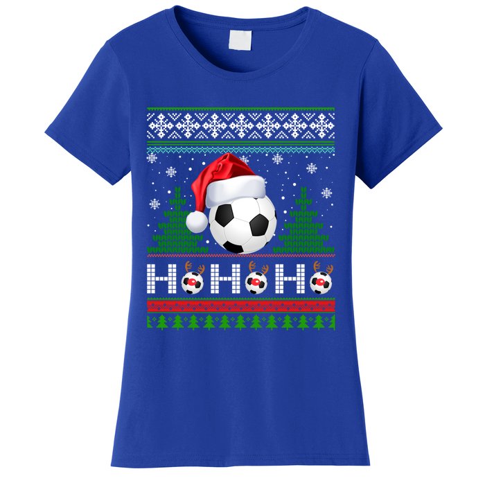 Santa Soccer Ugly Christmas Soccer Xmas Gift Women's T-Shirt