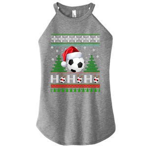 Santa Soccer Ugly Christmas Soccer Xmas Gift Women's Perfect Tri Rocker Tank