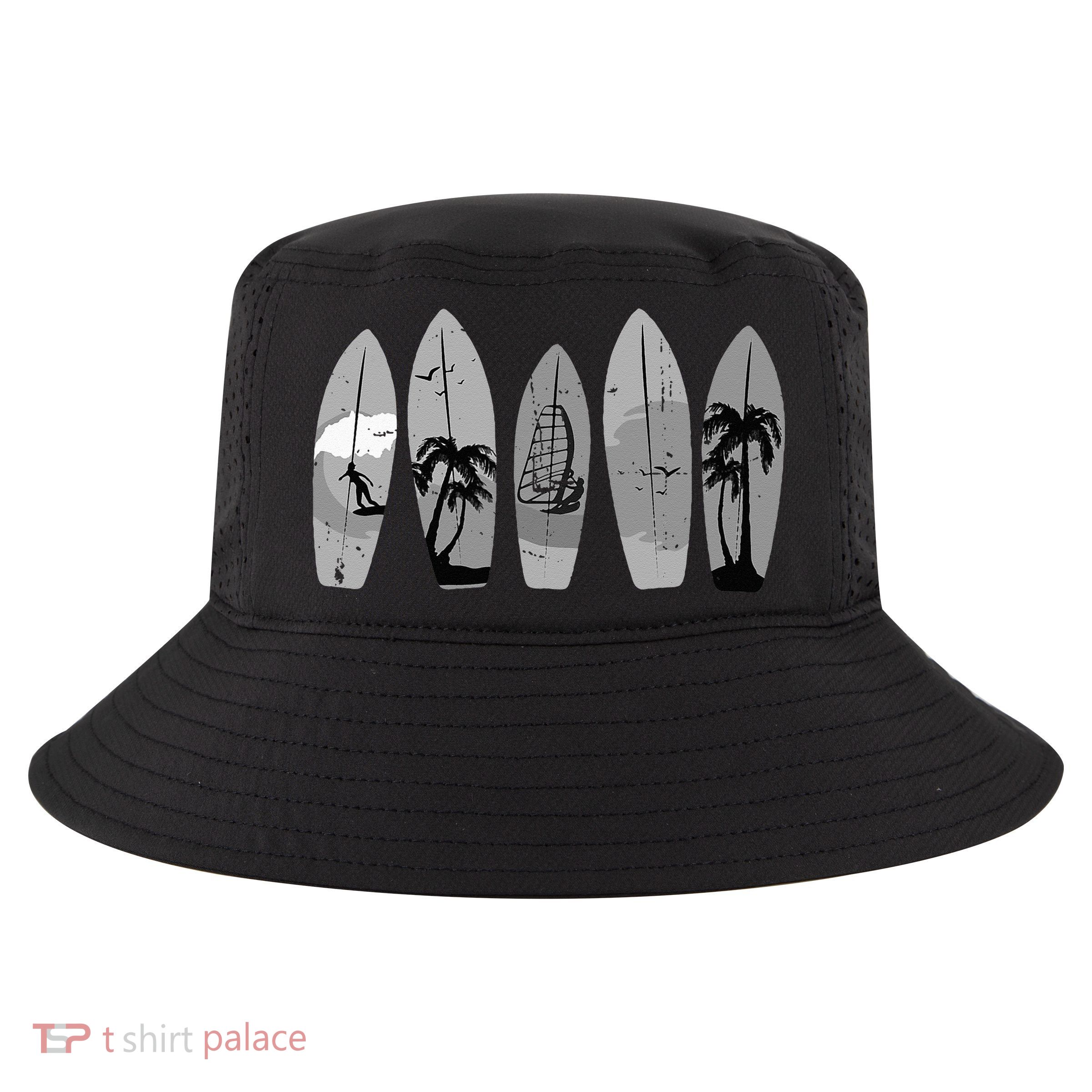 Surfing Surfboard Vintage Classic Retro Surfboarder Surfer Cool Comfort Performance Bucket Hat