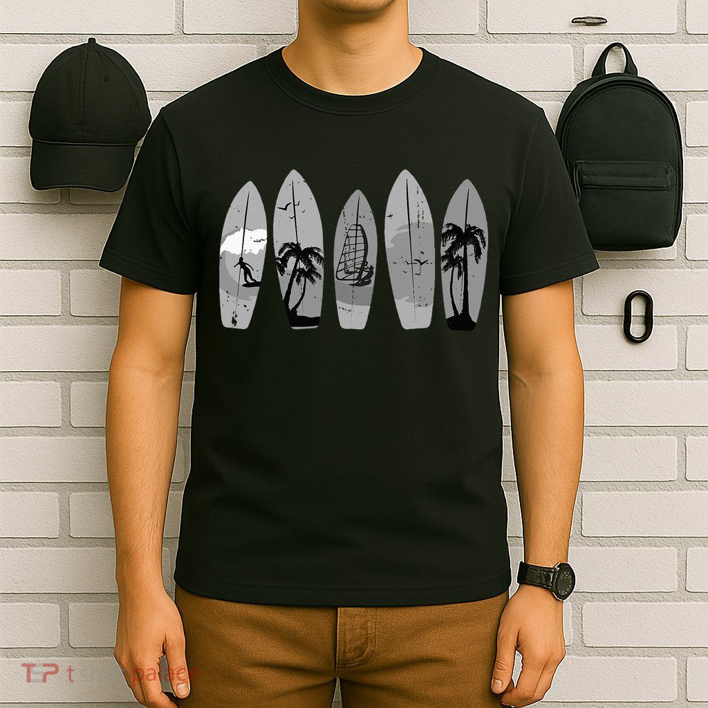 Surfing Surfboard Vintage Classic Retro Surfboarder Surfer T-Shirt