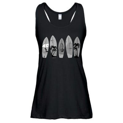 Surfing Surfboard Vintage Classic Retro Surfboarder Surfer Ladies Essential Flowy Tank