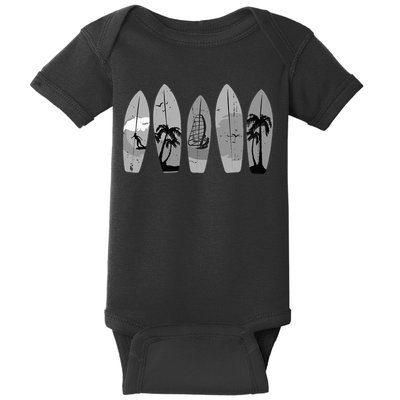 Surfing Surfboard Vintage Classic Retro Surfboarder Surfer Baby Bodysuit