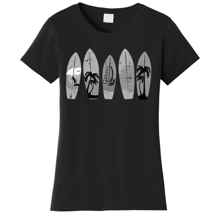 Surfing Surfboard Vintage Classic Retro Surfboarder Surfer Women's T-Shirt