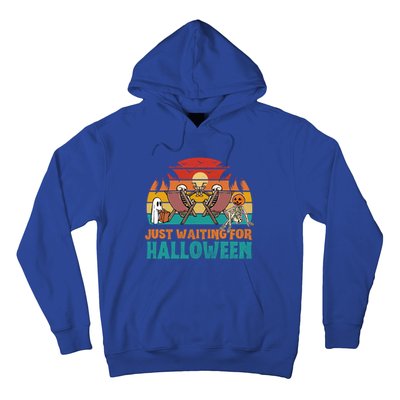 Skeleton Spooky Vibe Summer Funny Just Waiting For Halloween Gift Hoodie