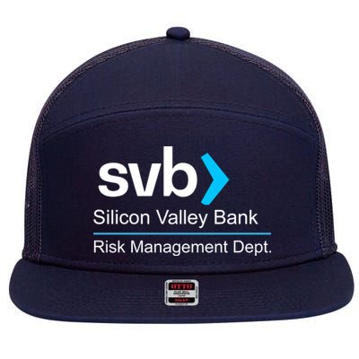 Svb Silicon Valley Bank Risk Management Dept 7 Panel Mesh Trucker Snapback Hat