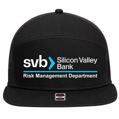 SVB Silicon Valley Bank Risk Management Department 7 Panel Mesh Trucker Snapback Hat