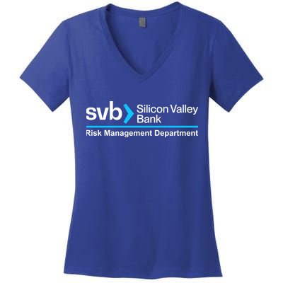 SVB Silicon Valley Bank Risk Management Department Women's V-Neck T-Shirt