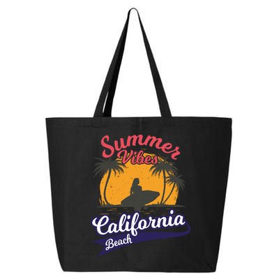 Surfing Summer Vibes California Beach Vintage Gift 25L Jumbo Tote