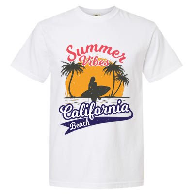 Surfing Summer Vibes California Beach Vintage Gift Garment-Dyed Heavyweight T-Shirt