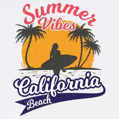 Surfing Summer Vibes California Beach Vintage Gift T-Shirt