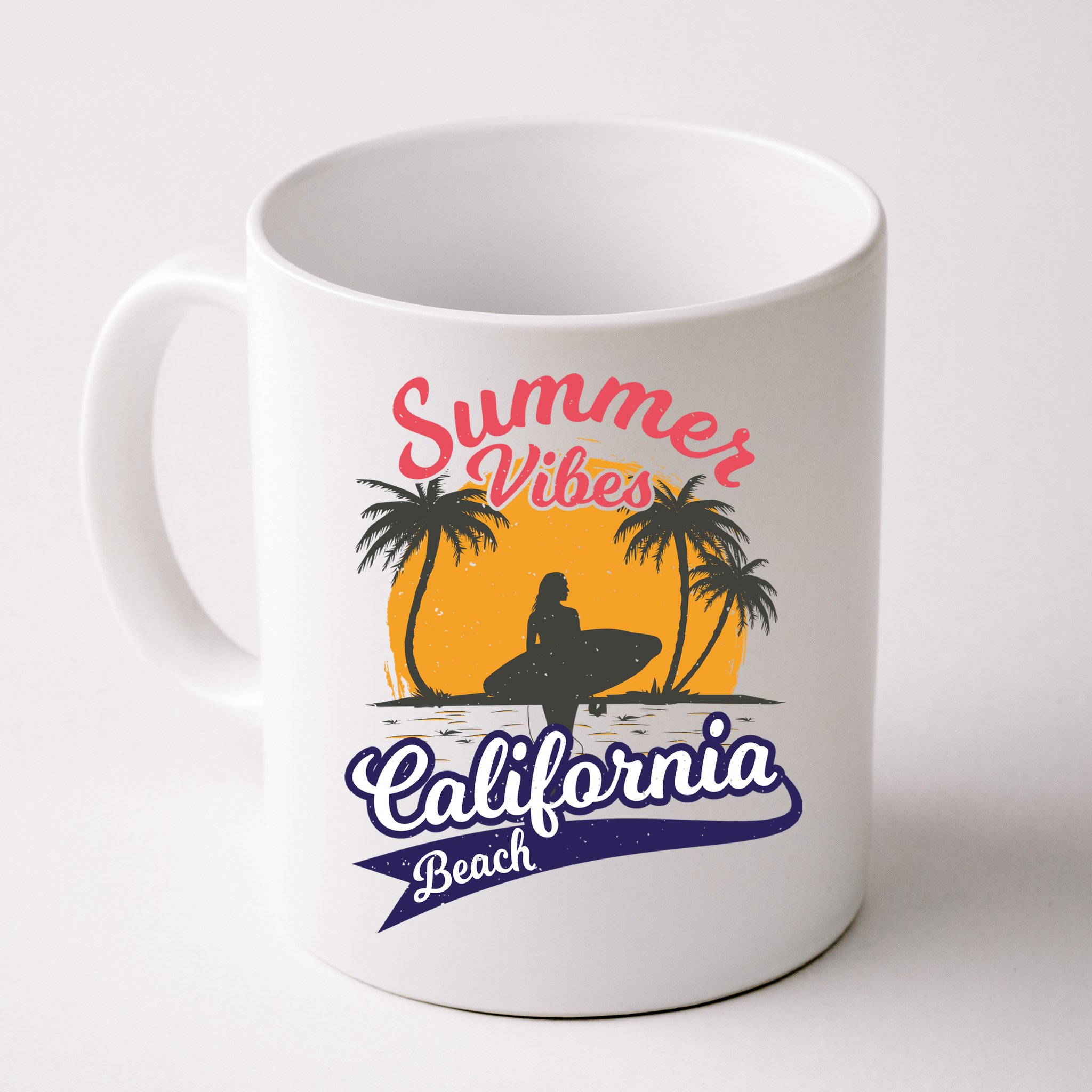Surfing Summer Vibes California Beach Vintage Gift Mug