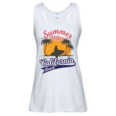 Surfing Summer Vibes California Beach Vintage Gift Ladies Essential Flowy Tank