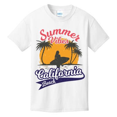 Surfing Summer Vibes California Beach Vintage Gift Kids T-Shirt