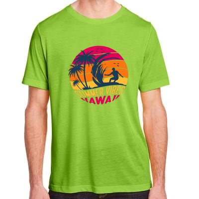 Surfing Summer Vibes Hawaii Surfing Vintage Gift Adult ChromaSoft Performance T-Shirt