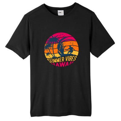 Surfing Summer Vibes Hawaii Surfing Vintage Gift Tall Fusion ChromaSoft Performance T-Shirt