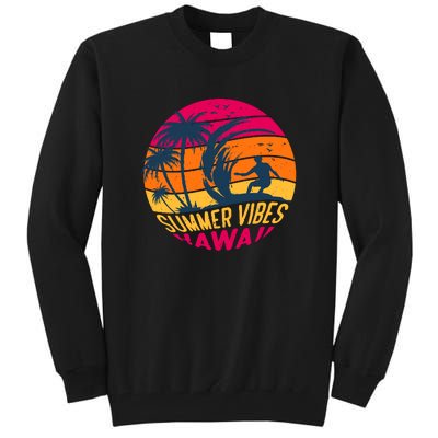 Surfing Summer Vibes Hawaii Surfing Vintage Gift Tall Sweatshirt