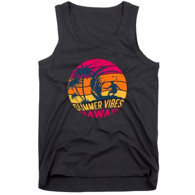 Surfing Summer Vibes Hawaii Surfing Vintage Gift Tank Top