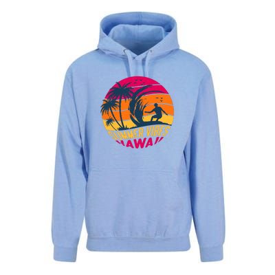 Surfing Summer Vibes Hawaii Surfing Vintage Gift Unisex Surf Hoodie