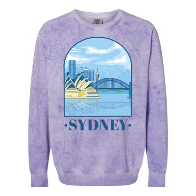 Sydney Skyline View Colorblast Crewneck Sweatshirt