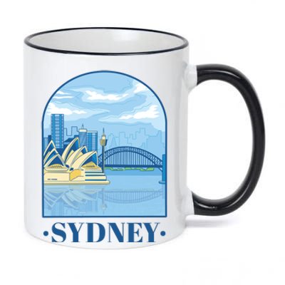 Sydney Skyline View 11oz Black Color Changing Mug