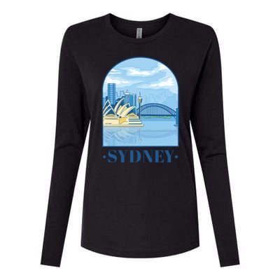 Sydney Skyline View Womens Cotton Relaxed Long Sleeve T-Shirt