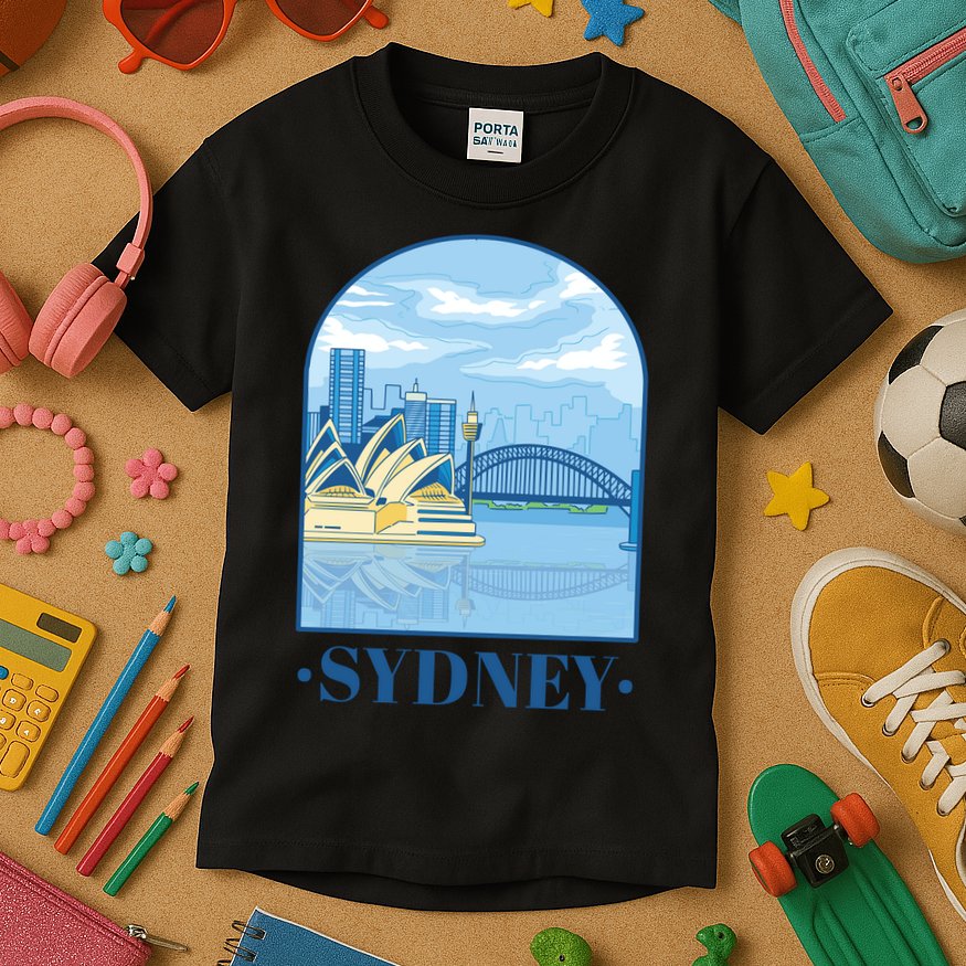 Sydney Skyline View Kids T-Shirt