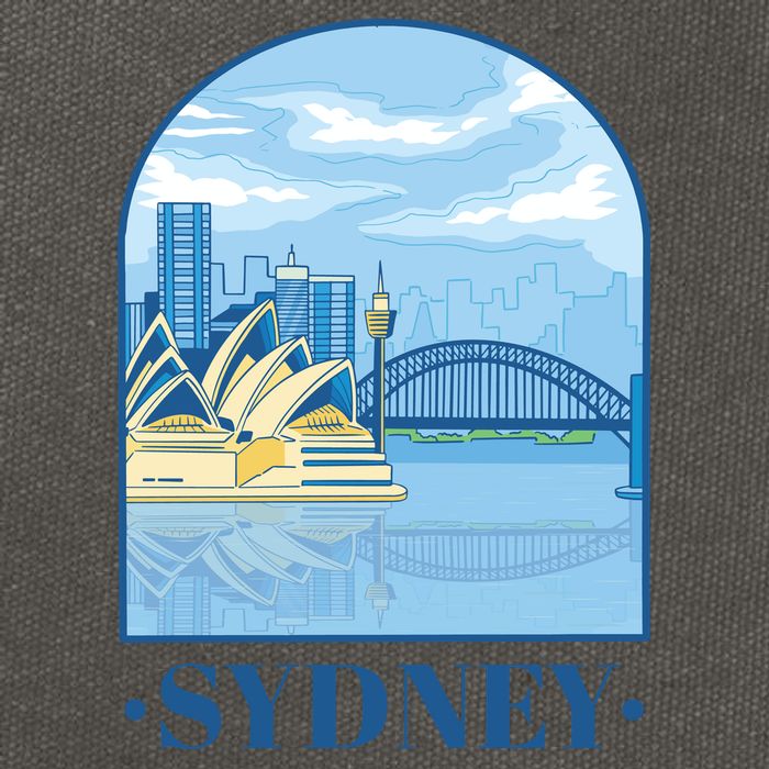 Sydney Skyline View Cotton Canvas Backpack