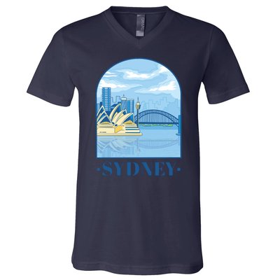 Sydney Skyline View V-Neck T-Shirt