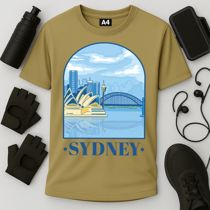 Sydney Skyline View Cooling Performance Crew T-Shirt