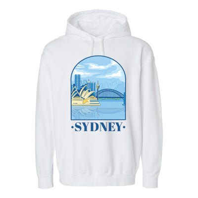 Sydney Skyline View Garment-Dyed Fleece Hoodie