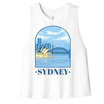 Sydney Skyline View Women's Racerback Cropped Tank