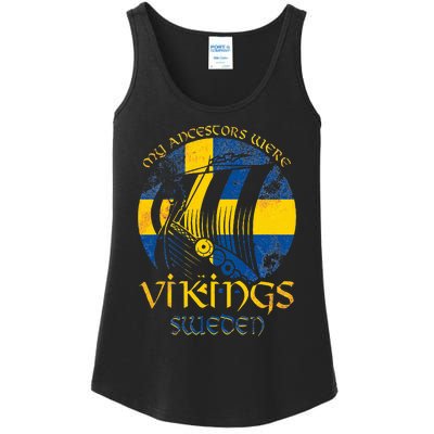 Sweden Swedish Viking Ship Flag Scandinavia Min Ladies Essential Tank