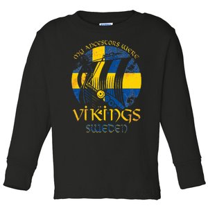 Sweden Swedish Viking Ship Flag Scandinavia Min Toddler Long Sleeve Shirt