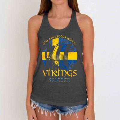 Sweden Swedish Viking Ship Flag Scandinavia Min Women's Knotted Racerback Tank