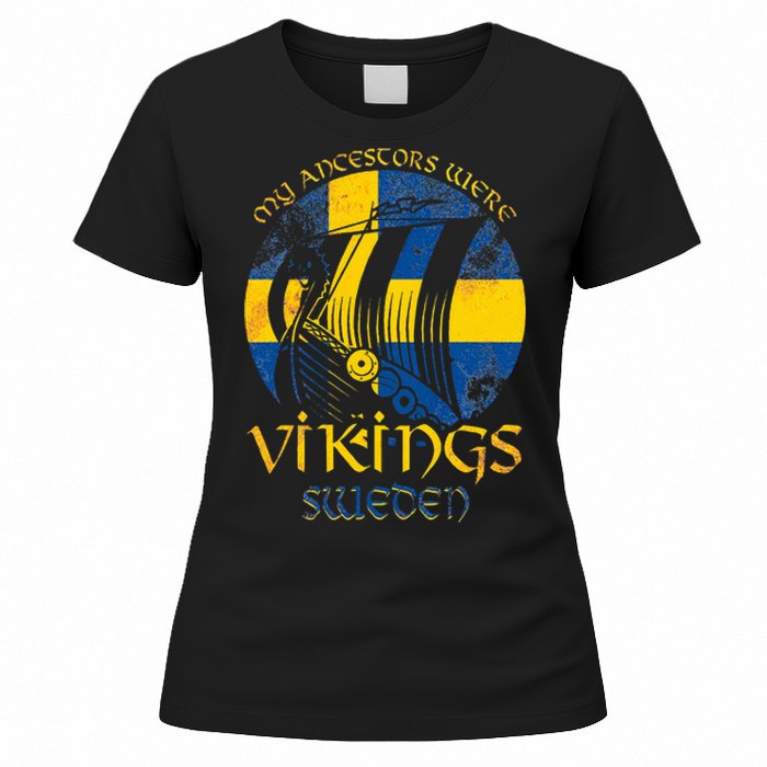 Sweden Swedish Viking Ship Flag Scandinavia Min Women's T-Shirt