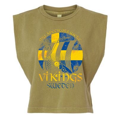 Sweden Swedish Viking Ship Flag Scandinavia Min Garment-Dyed Women's Muscle Tee