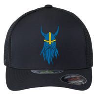 Swedish Sweden Viking Helmet With Horns Scandinavian Warrior Flexfit Unipanel Trucker Cap