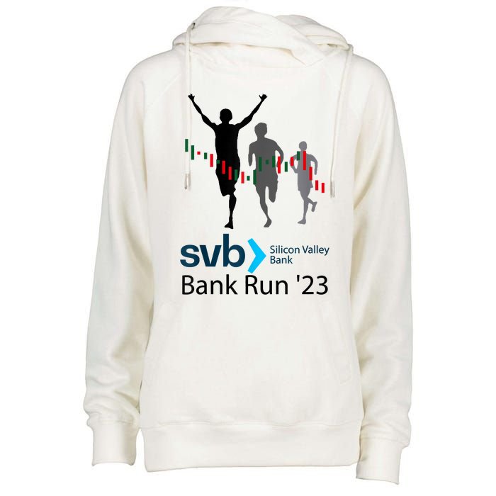 Svb Silicon Valley Bank Run ′23 Womens Funnel Neck Pullover Hood