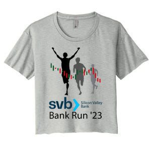 Svb Silicon Valley Bank Run ′23 Women's Crop Top Tee