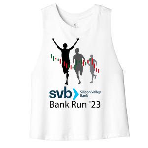 Svb Silicon Valley Bank Run ′23 Women's Racerback Cropped Tank