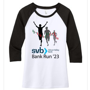 Svb Silicon Valley Bank Run ′23 Women's Tri-Blend 3/4-Sleeve Raglan Shirt